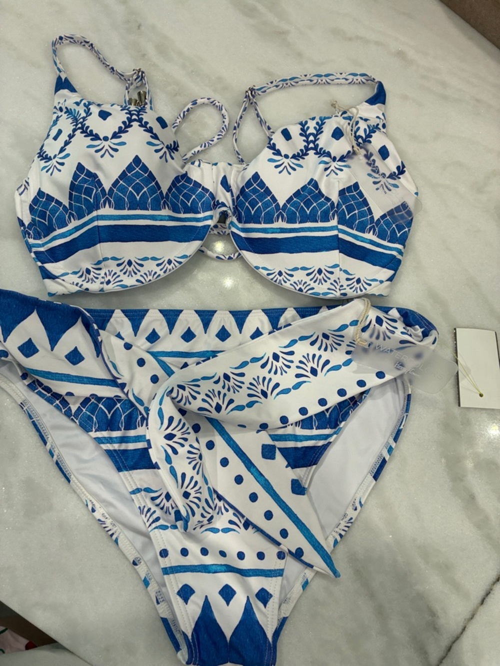 Kenny Flowers Blue & White Printed Bikini Set